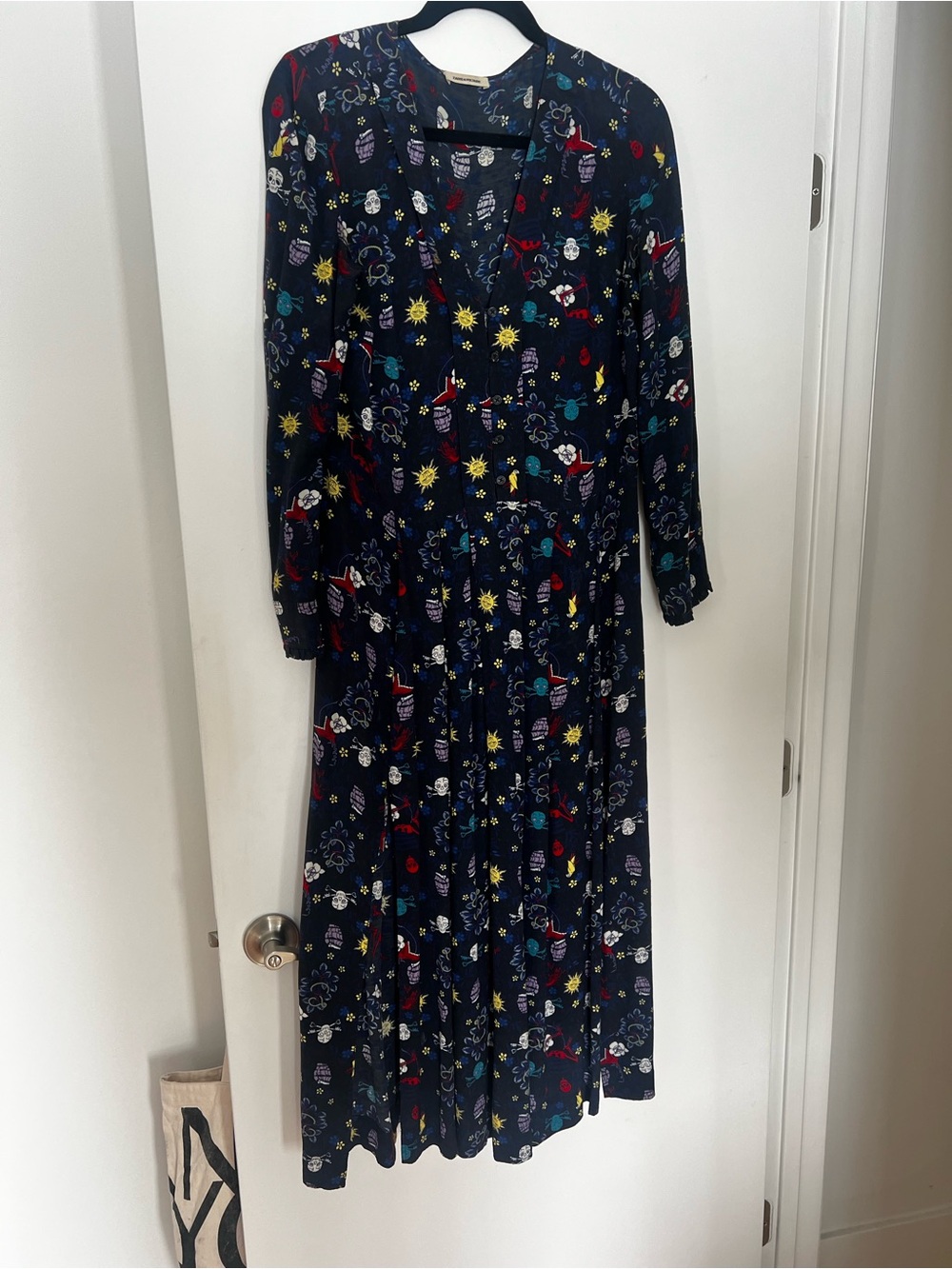 Zadig & Voltaire Tattoo Print Long Sleeve Maxi Dress